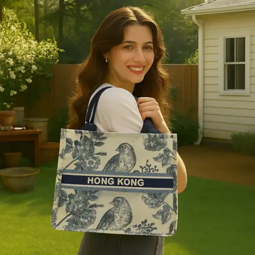 Women’s Canvas “HONG KONG” Handbag